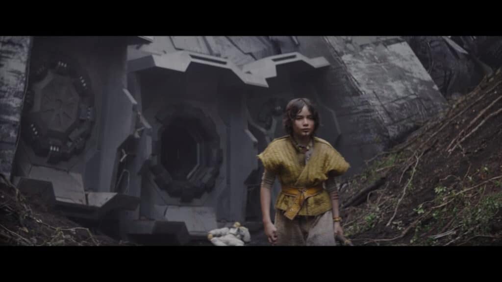 Il giovane Kassa vicino al relitto dell'astronave