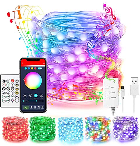 Lucine led Decorative, con USB, 8 Modalità per la musica, controllo tramite App, funzione timer e utilizzabili tramite Alexa e Assistente Google