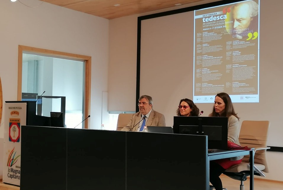Lunedì 10 ottobre ha avuto inizio la settimana della lingua tedesca con eventi in tutto il mondo. A Foggia è stata promossa dall'associazione culturale Italo-tedesca "Grimm"e università di Foggia. La ricca settimana di eventi è stata inaugurata da Loris S