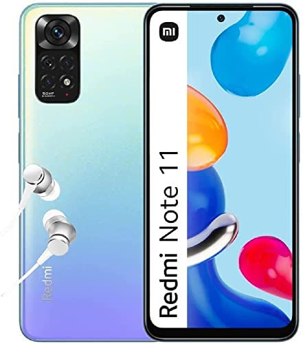 Xiaomi Redmi Note 11 - Smartphone 4+64GB, Display AMOLED FHD+ 6.43” 90Hz, Snapdragon 680, quadrupla fotocamera 50MP, 5000mAh, Star Blue (IT Version + 2 anni garanzia) Alexa mani libere