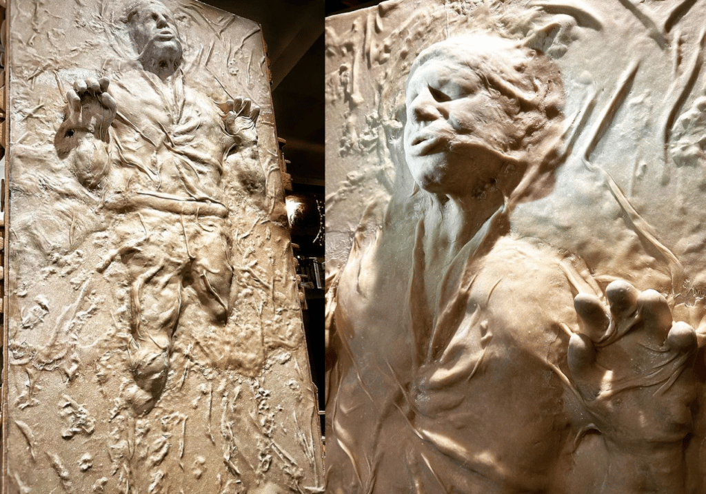 La mitica scultura "Pan Solo"