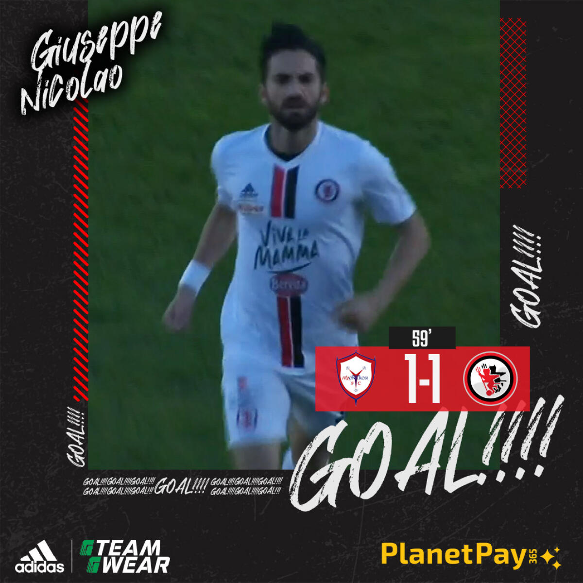 Monterosi e Foggia impattano al "Rocchi": 1-1 il finale - Immagine in evidenza: Nicolao impatta in Monterosi-Foggia 1-1 (Serie C - girone C 22/23) - crediti foto: pagina ufficiale Facebook Calcio Foggia 1920