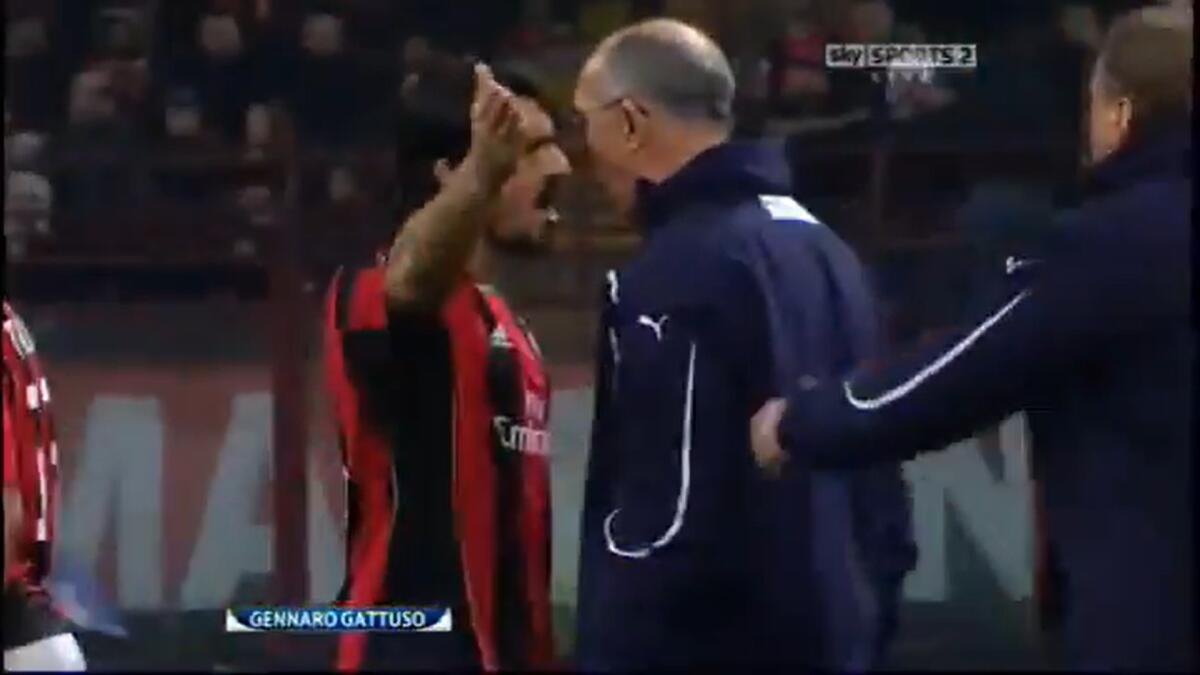 Milan-Tottenham, nel 2011 fu scontro Gattuso-Jordan - Immagine in evidenza: uno scatto dello scontro Gattuso-Jordan (frame da video)