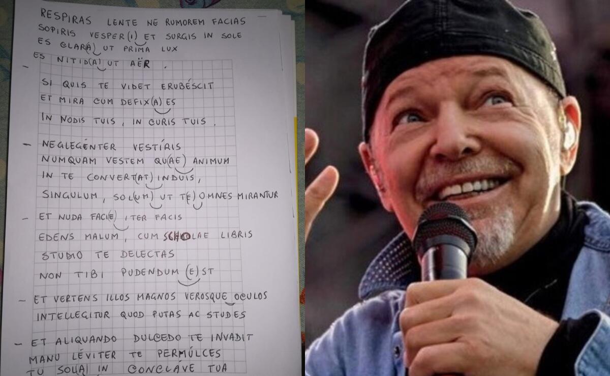 Albachiara tradotta in latino dal classico di Gela, Vasco la posta sui social - 