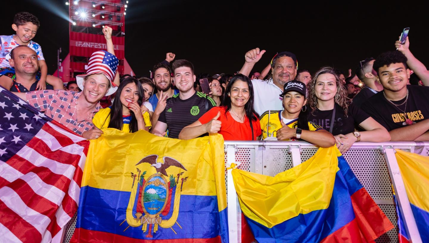 I tifosi dell’Ecuador in Qatar; foto di Pasquale Golia, riproduzione riservata
