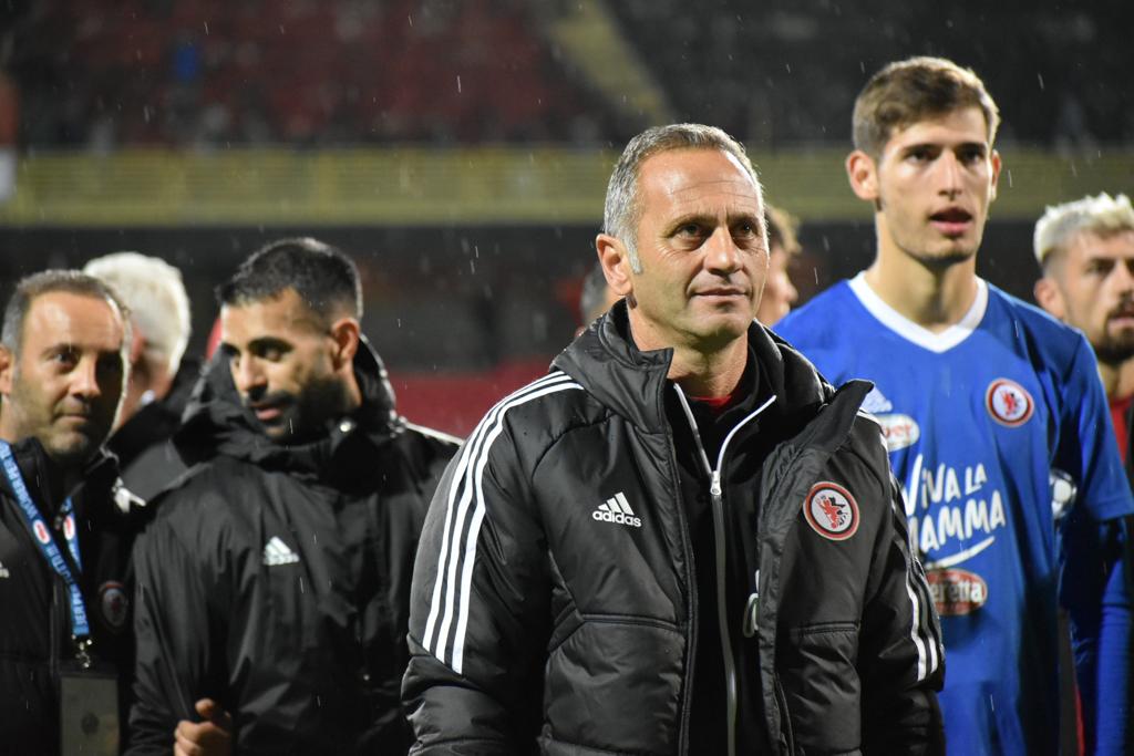 Fabio Gallo al termine di Foggia-Crotone di Coppa Italia, vinta 2-0 dai rossoneri. Crediti: Luigia Spinelli