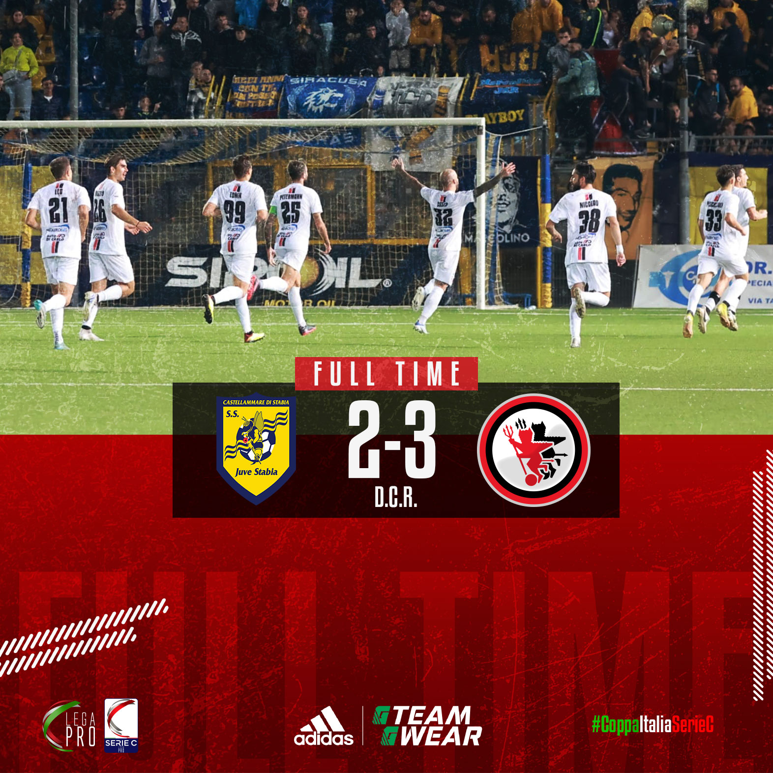 Immagine in evidenza: Juve Stabia-Foggia 2-3 dopo i rigori (Coppa Italia Serie C 22/23) - crediti foto: pagina ufficiale Facebook Calcio Foggia 1920