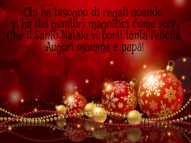 Chi ha bisogno di regali quando si ha dei genitori magnifici come voi? Che il Santo Natale vi porti tanta felicità. Auguri mamma e papa!