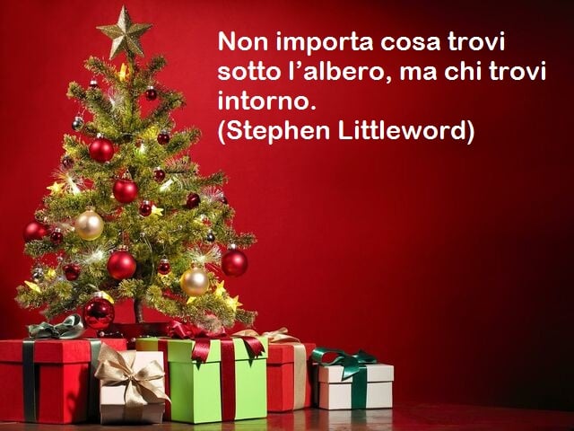 Non importa cosa trovi sotto l’albero, ma chi trovi intorno.(Stephen Littleword)