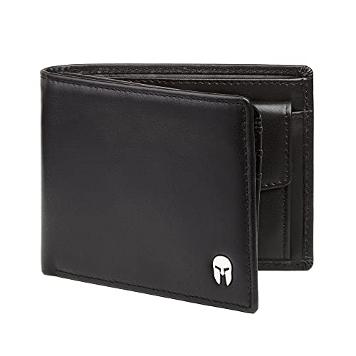 Portafoglio in vera pelle Spartano per uomo con schermatura e protezione RFID/NFC