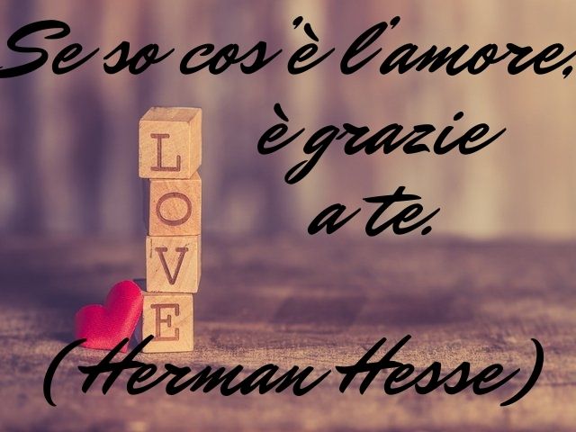 Se so cos’è l’amore, è grazie a te.(Herman Hesse)