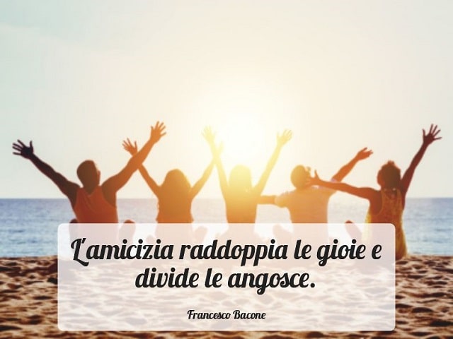 L'amicizia raddoppia le gioie e divide le angosce.(Francesco Bacone)