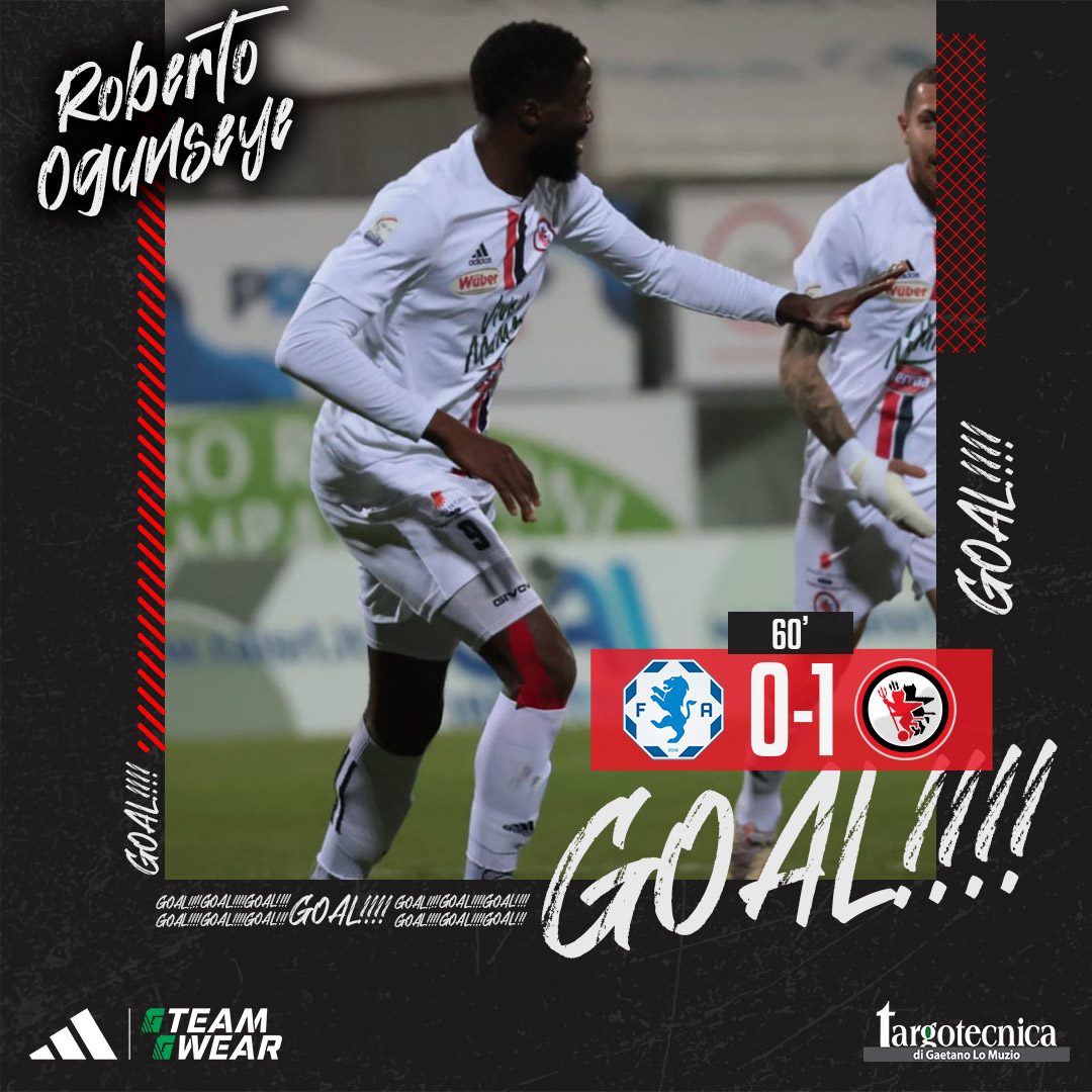 Immagine in evidenza: l'autore del gol dello 0-1 rossonero, Roberto Ogunseye, in Fidelis Andria-Foggia (Serie C - girone C 22/23) - crediti foto: pagina ufficiale Facebook Calcio Foggia 1920