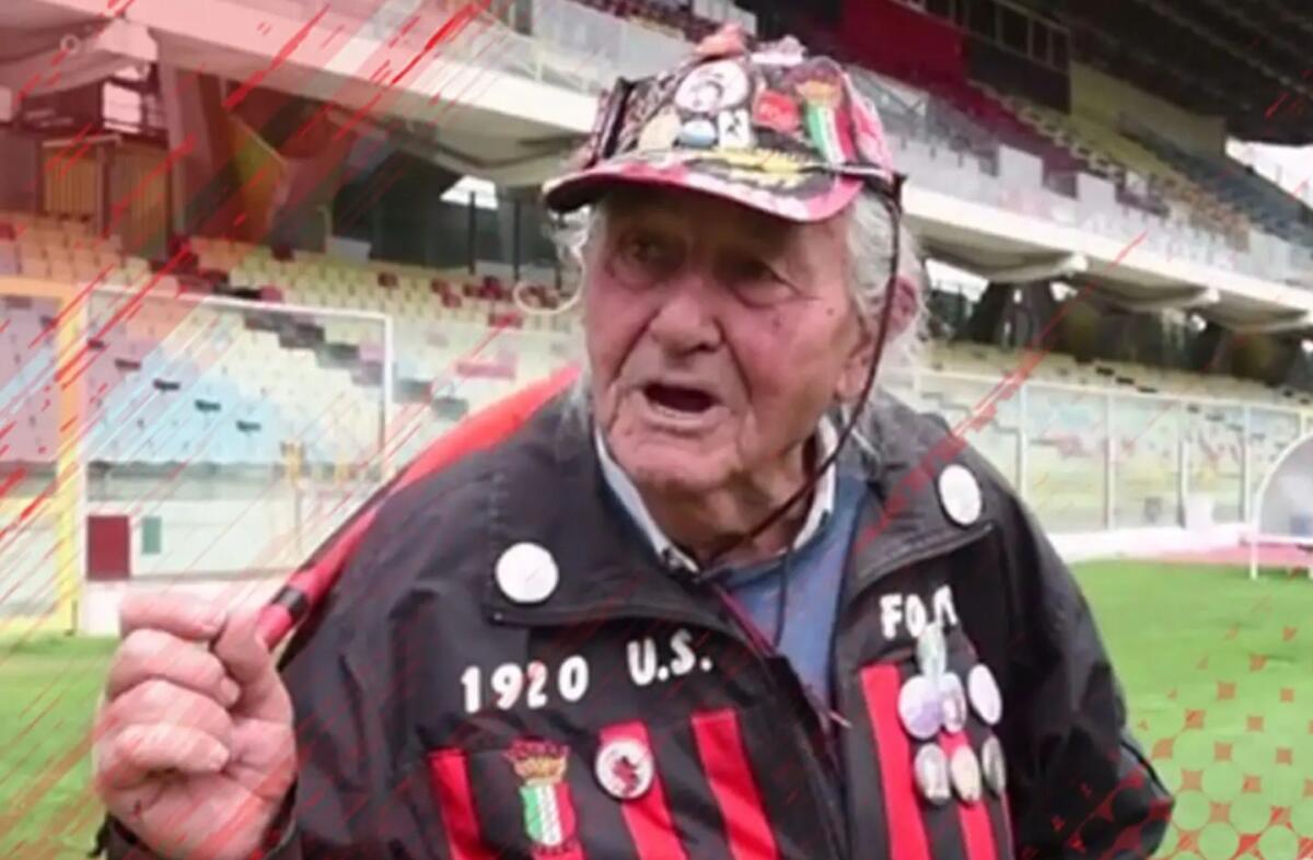 Nonno Ciccio premiato dal "Foggia Social Club" - Immagine in evidenza: Nonno Ciccio - crediti foto: pagina ufficiale Facebook Calcio Foggia 1920