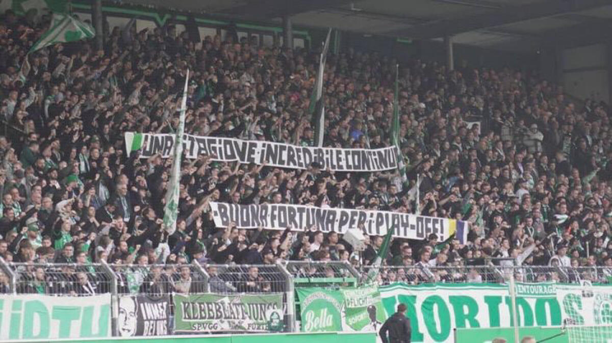 Come è nato il gemellaggio tra Cerignola e Fürth? - Immagine in evidenza: lo striscione del Fürth