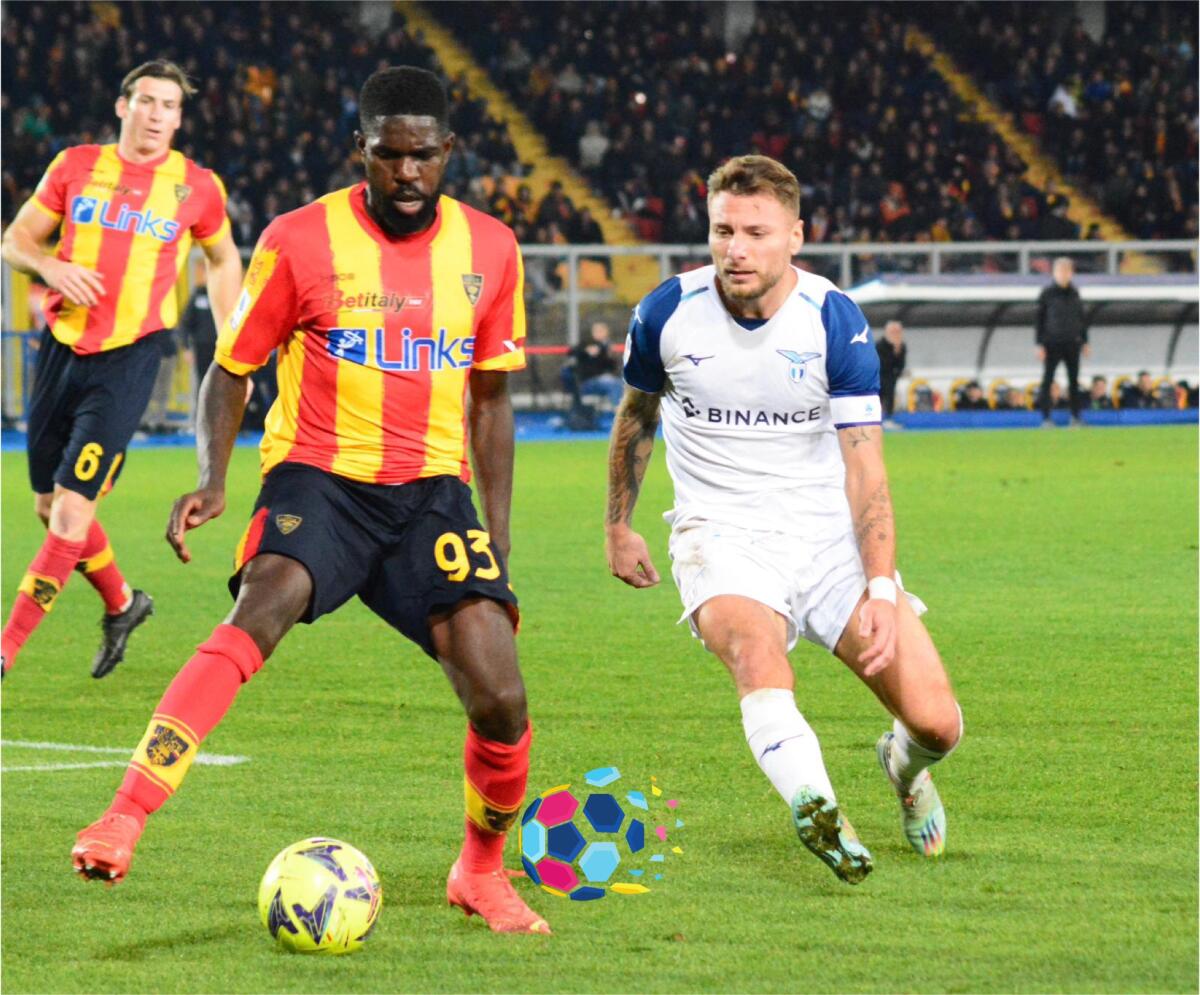 Lazio, recupero lampo per Immobile? - Umtiti e Immobile, durante Lecce-Lazio del 04/01/2023. Foto di Pasquale Golia - Riproduzione Riservata