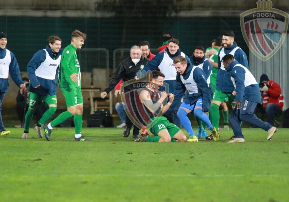 Cerignola, la favola di Samele: "Orgogliosi del lavoro fatto" - Immagine in evidenza: Luigi Samele dopo il gol in Monopoli-Foggia 2-3 (Serie C - girone C 20/21) - crediti: foto di Federico Antonellis/Calcio Foggia 1920