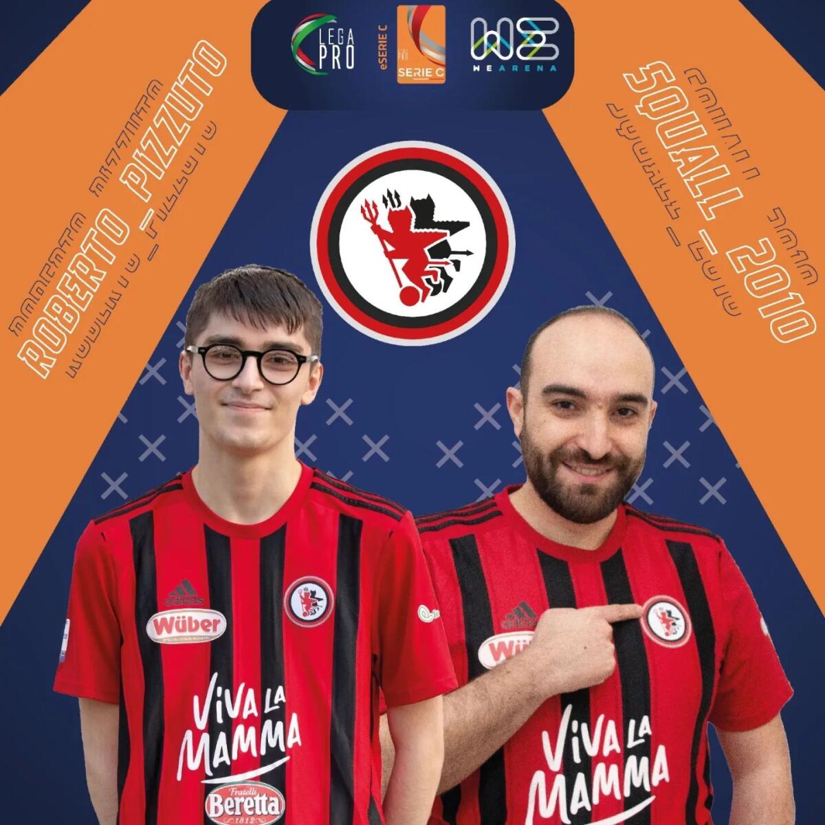 eSerie C, Foggia in testa al proprio girone - Immagine in evidenza: i due players del Foggia scesi in campo il 6 aprile e il 2 maggio, Roberto Pizzuto e Michele Notarstefano - crediti foto: pagina ufficiale Facebook Calcio Foggia 1920