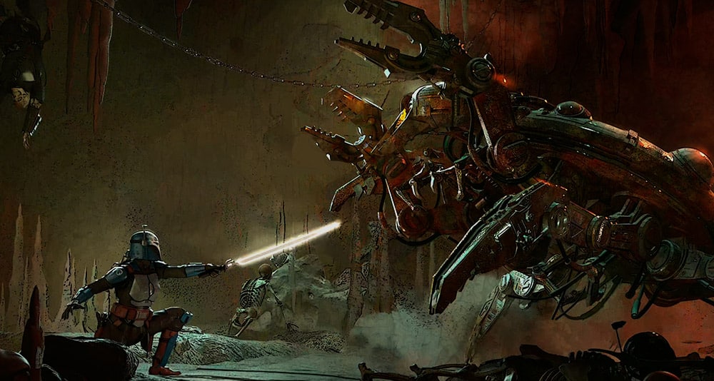 Una concept art del secondo episodio della terza stagione di "The Mandalorian".