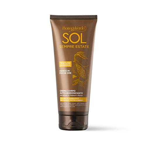 Crema corpo autoabbronzante con estratti di Papaya e Mango di Bottega Verde