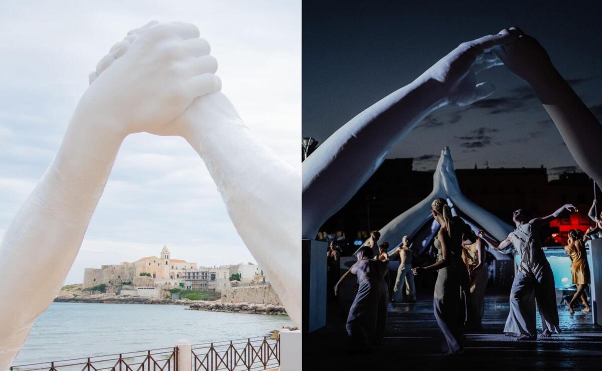 "Building Bridges" a Vieste, mani giganti di Lorenzo Quinn traino dell’estate - 