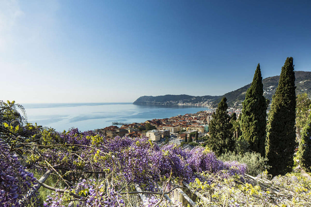Agapanti, il mare blu di Alassio - Villa della Pergola. Alassio. Italy