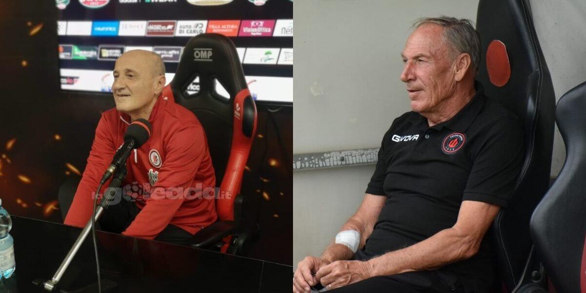 La bellezza del calcio: il saluto tra Zeman e Rossi - Immagine in evidenza: mister Delio Rossi (a sx - crediti: foto di Mario Mescia/lagoleada.it) e Zdeněk Zeman (crediti: foto di Luigia Spinelli) - RIPRODUZIONE VIETATA