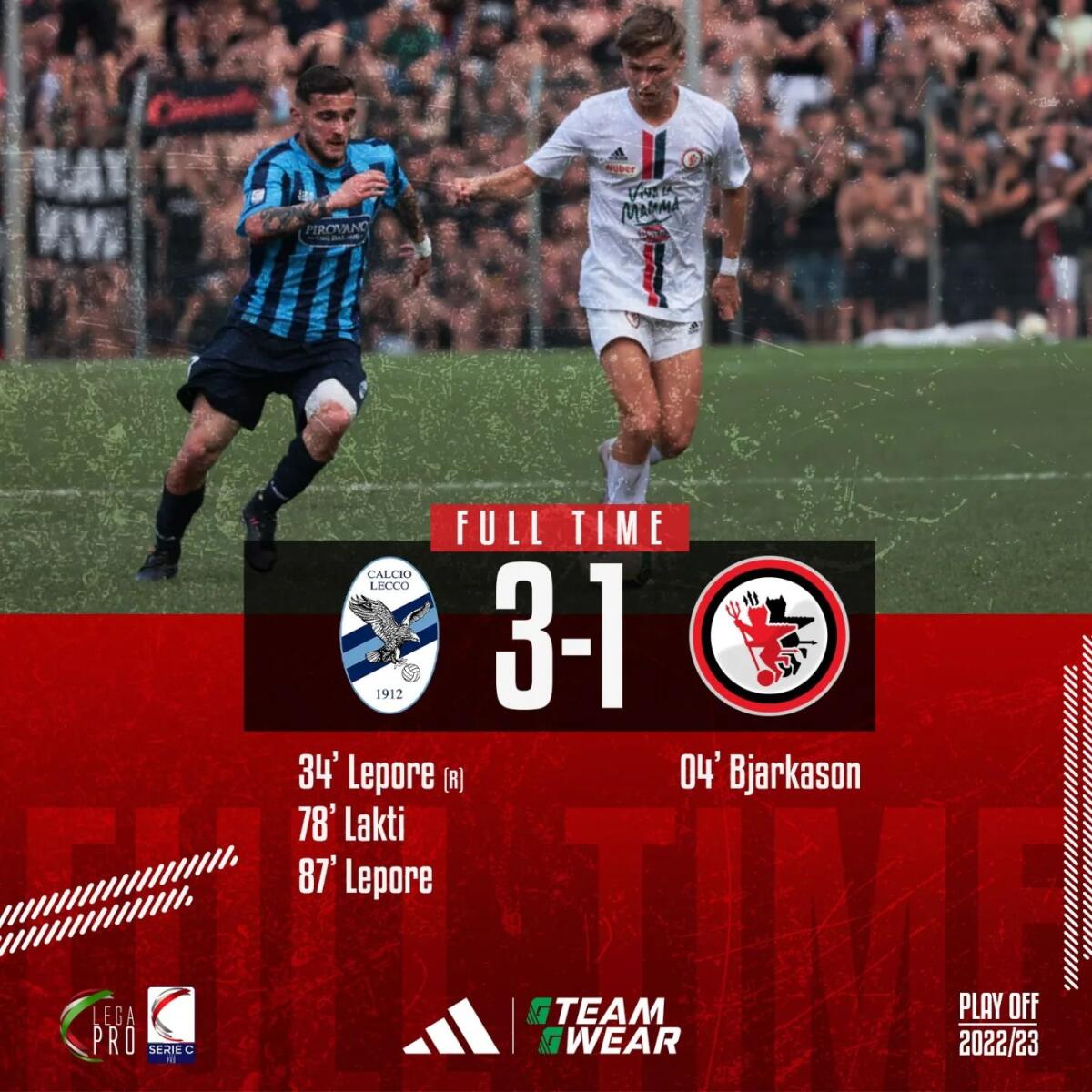 Il Lecco è in Serie B: Foggia battuto 3-1 - Immagine in evidenza: Lecco-Foggia 3-1 - crediti foto: pagina ufficiale Facebook Calcio Foggia 1920