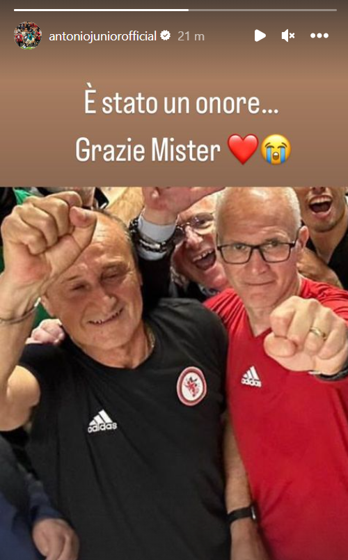 Immagine in evidenza: l'Instagram Story di Antonio Junior Vacca - crediti foto: dalla sezione Stories del profilo ufficiale Instagram di Antonio Junior Vacca