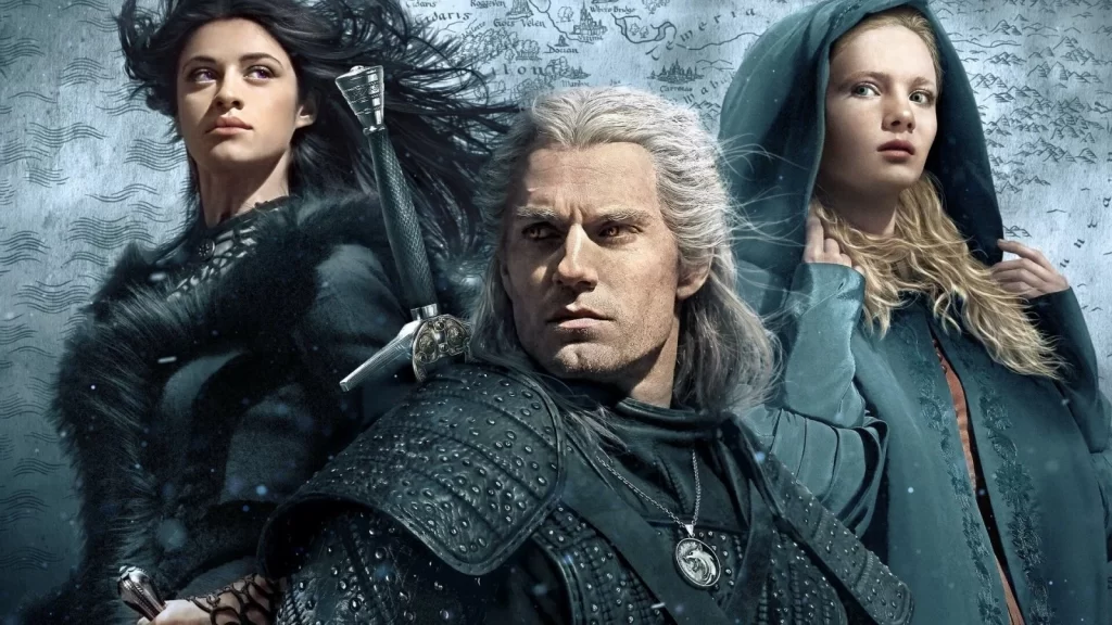 Dettaglio di un poster della trasposizione live-action di Netflix di The Witcher.