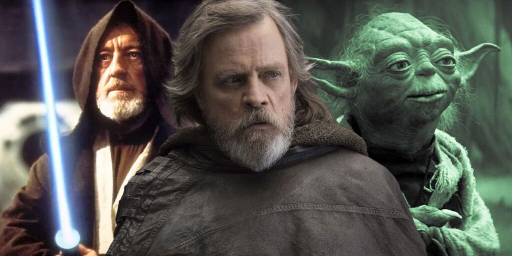 Luke Skywalker, Obi wan Kenobi e Yoda