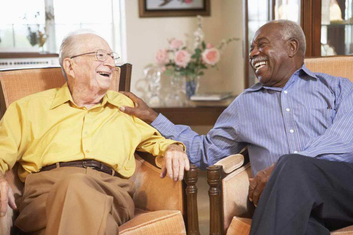 Sedie per anziani con braccioli: modelli e prezzi - Senior men relaxing in armchairs