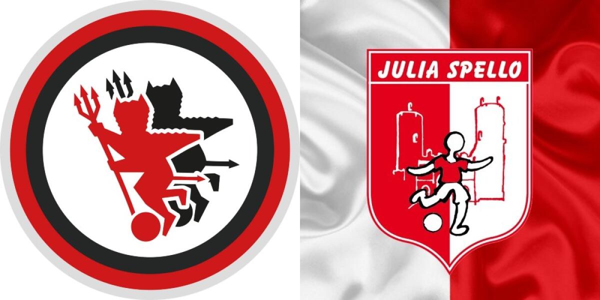 Amichevoli Foggia, 8 gol alla Julia Spello - Immagine in evidenza: gli stemmi di Foggia e Julia Spello - crediti foto: dalle pagine ufficiali Facebook delle società