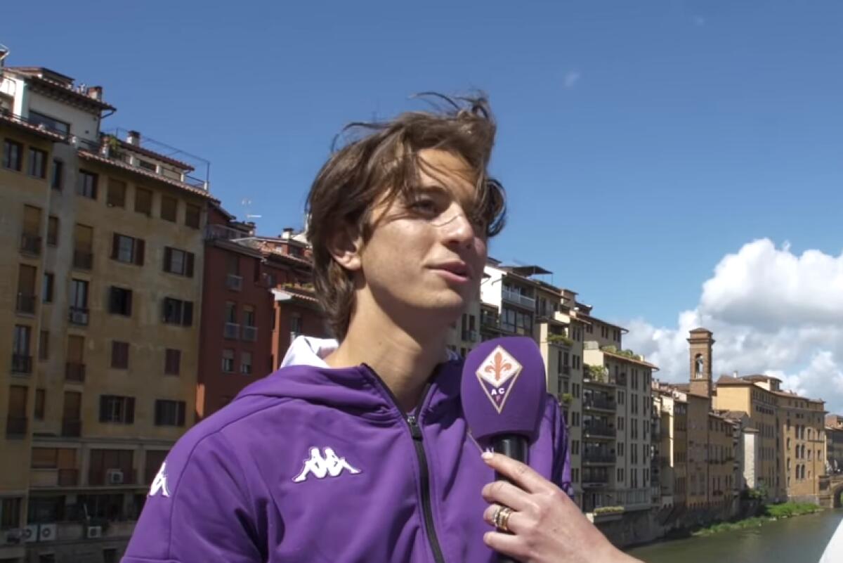 Chi è Mattia Fiorini, nuovo rinforzo del Foggia - Mattia Fiorini, frame da canale ufficiale ACF Fiorentina