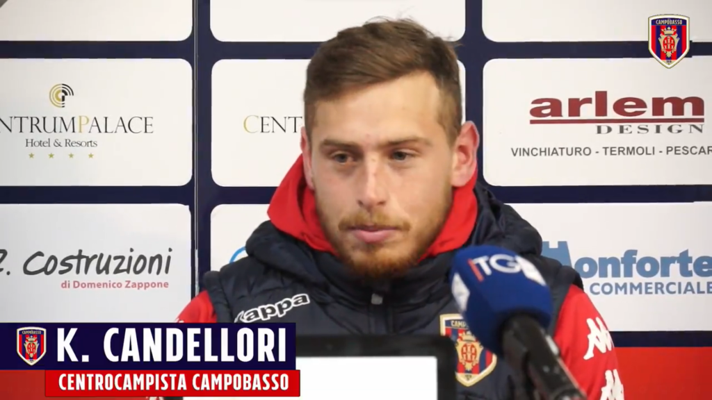 Immagine in evidenza: Kevin Candellori - crediti foto: pagina ufficiale Facebook S.S. Campobasso Calcio (frame da video)