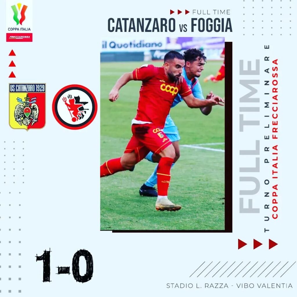 Immagine in evidenza: Catanzaro-Foggia 1-0 risultato finale - crediti foto: pagina ufficiale Facebook Calcio Foggia 1920