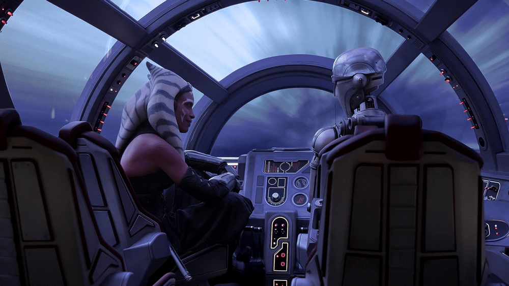 Ahsoka e Huyang nello shuttle T-6