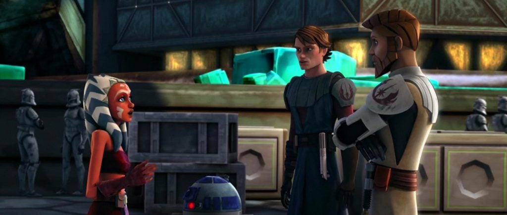 Anakin e Obi Wan fanno la conoscenza di Ahsoka