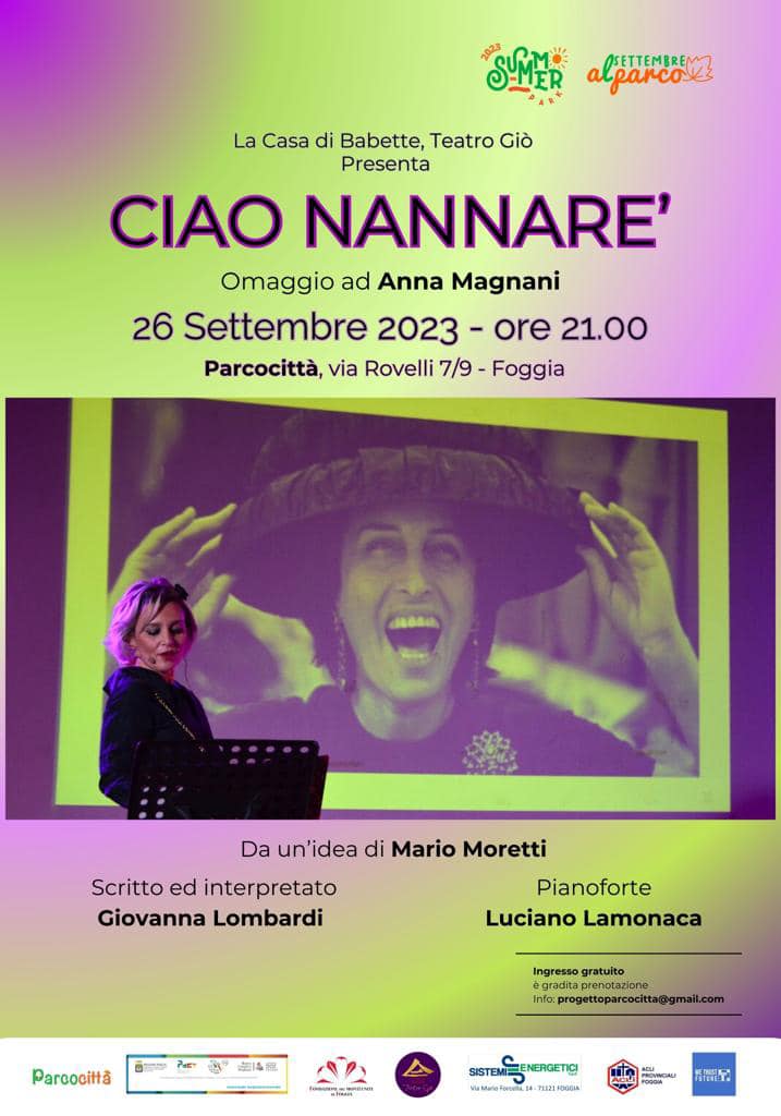 Foggia ricorda Anna Magnani, a Parcocittà “Ciao Nannare"