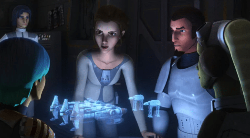 Leia con l'equipaggio della Ghost in Rebels
