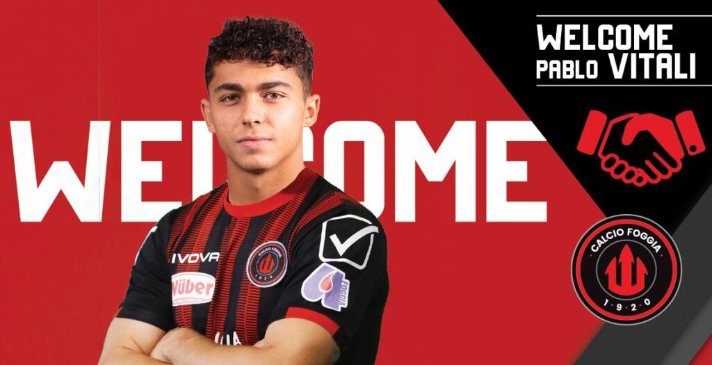 Immagine in evidenza: Pablo Vitali (l'immagine con cui gli venne dato il benvenuto in rossonero nel 2022 ndr.) - crediti foto: sito ufficiale Calcio Foggia 1920
