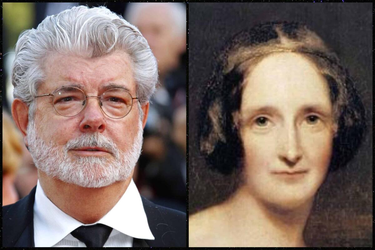 Prima della galassia lontana lontana: M. Shelley - Copertina con George Lucas e Mary Shelley