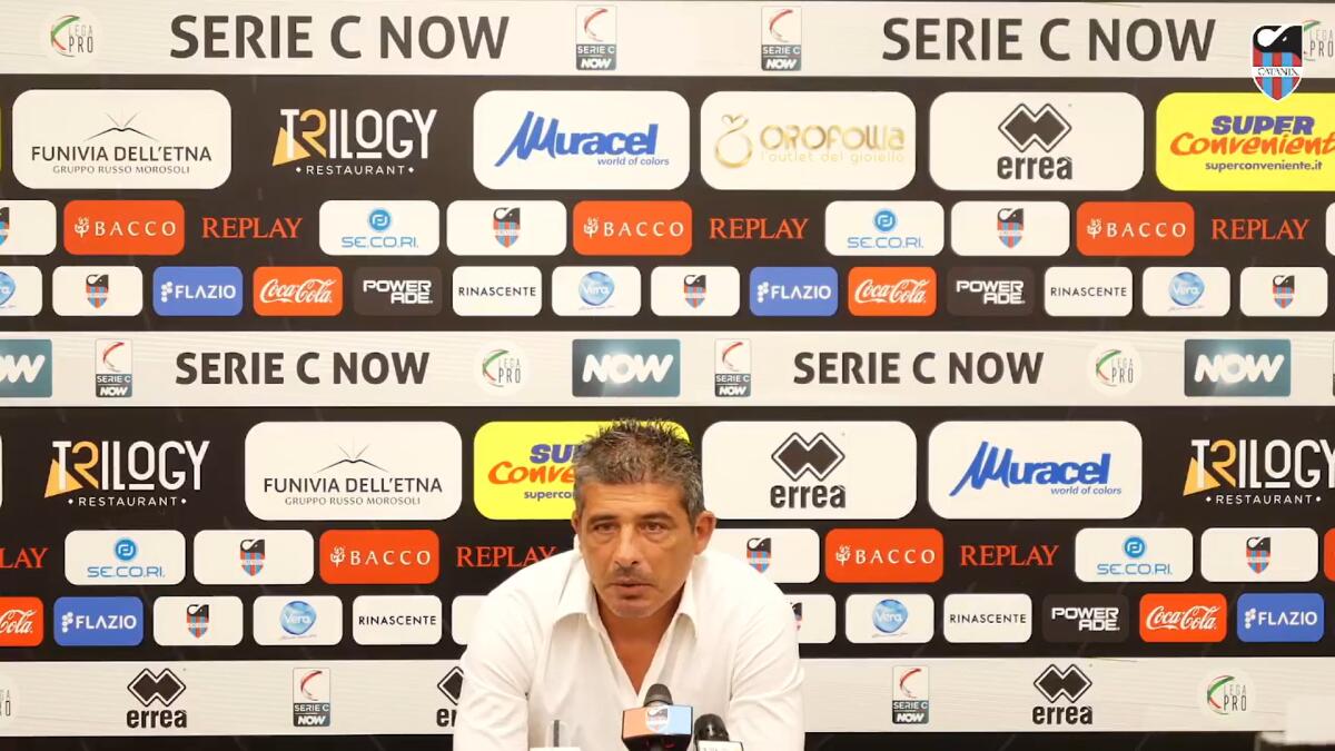 Catania, le ultime sul futuro di Tabbiani - Immagine in evidenza: mister Luca Tabbiani - crediti foto: pagina ufficiale Facebook Catania FC (frame da video)