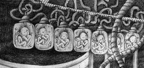 Un'illustrazione raffigurante l'inizio dell'opera.