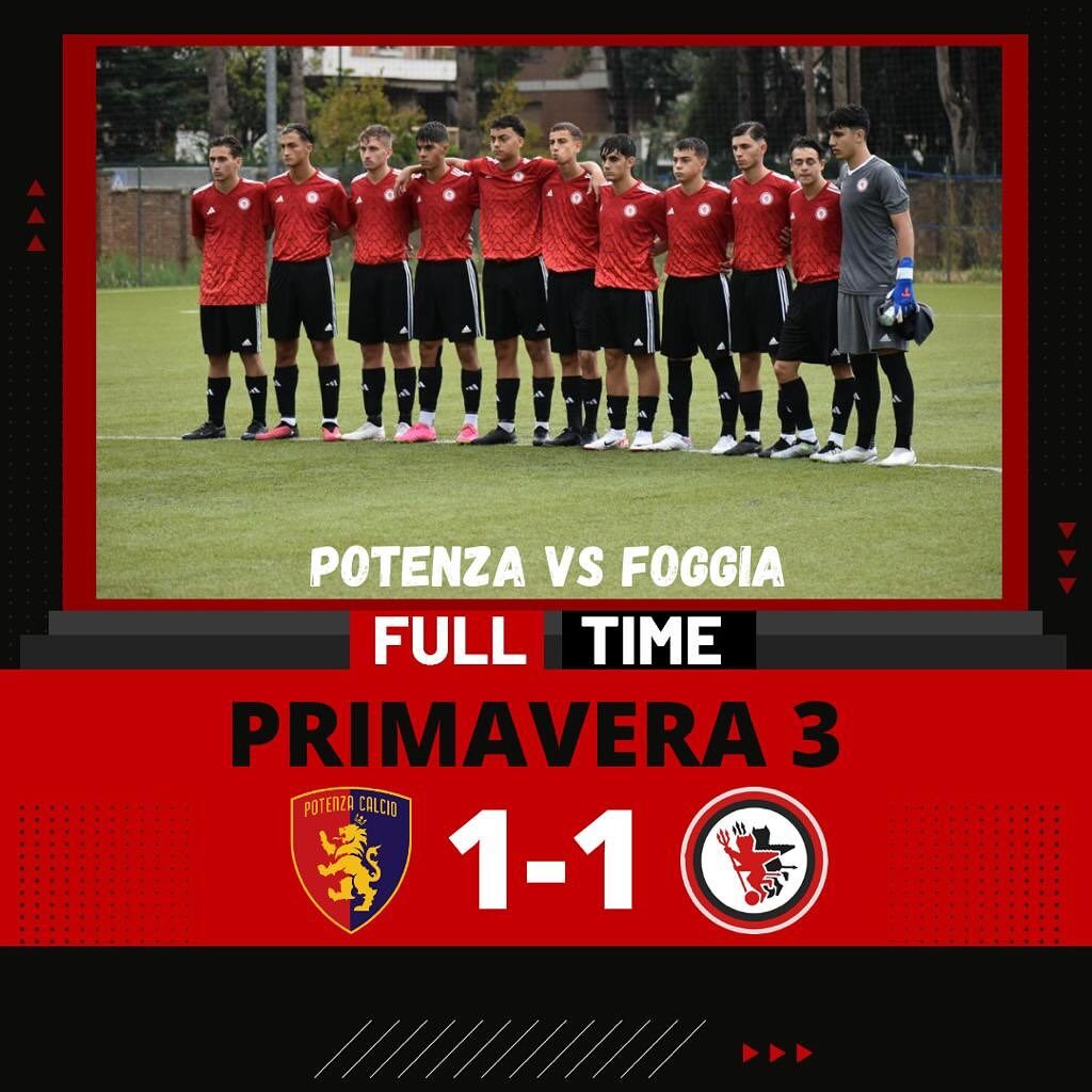 Immagine in evidenza: uno scatto di Potenza-Foggia 1-1 (poi 0-3 a tavolino per i rossoneri, Primavera 3 2023/24) - crediti foto: pagina ufficiale Facebook Calcio Foggia 1920 - Giovanile e Femminile