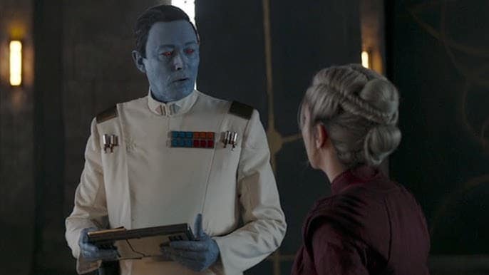 Thrawn e Morgan Elsbeth nel settimo episodio