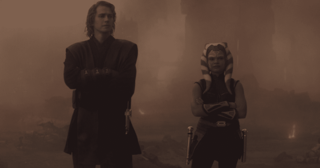 Ahsoka e Anakin durante l'Assedio di Mandalore