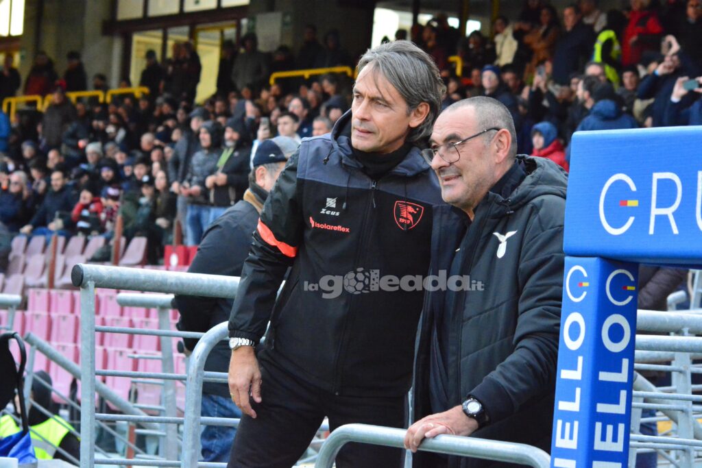 Inzaghi e Sarri durante Salernitana-Lazio, foto di Pasquale Golia per lagoleada.it (riproduzione riservata)