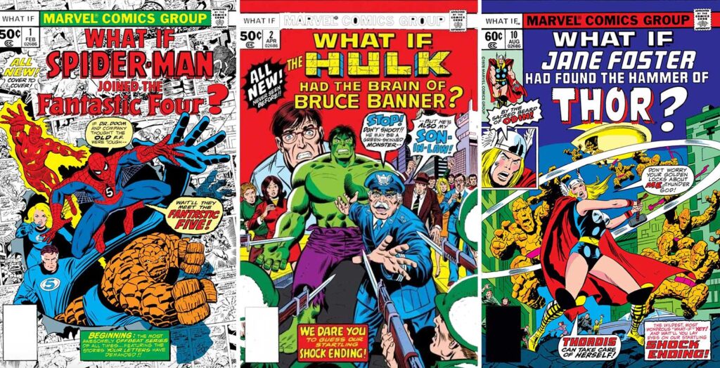 Alcuni albi della collana 'Marvel's What If'.