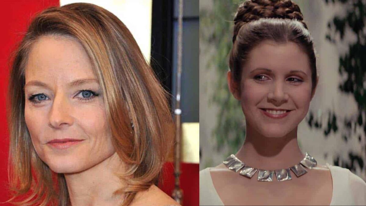 Jodie Foster svela il motivo per cui rifiutò il ruolo di Leia in Star Wars - Jodie Foster e Leia Organa
